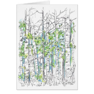 Tarjeta en blanco de dibujo con tinta de árbol de