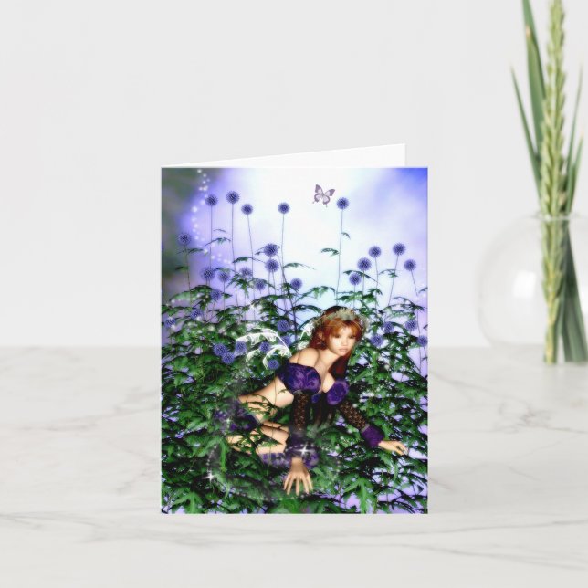 Tarjeta en blanco de Fairie del cardo (Anverso)