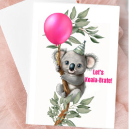 Tarjeta en blanco de fiesta de koala lindo – “Koal