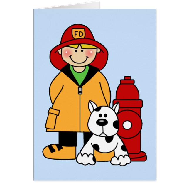 Tarjeta en blanco de Fireman (Boy) (Frente)