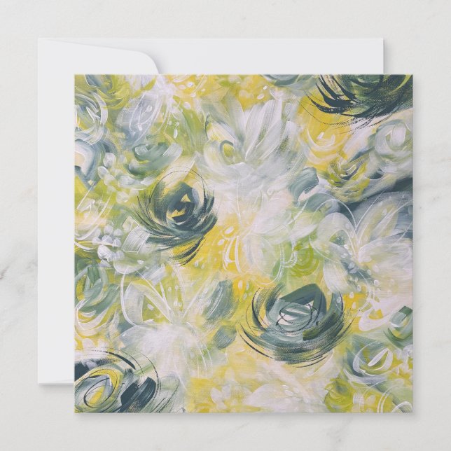 Tarjeta en blanco de flores frescas (Anverso)