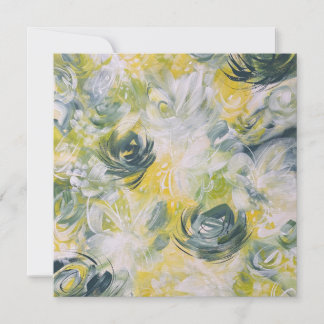 Tarjeta en blanco de flores frescas