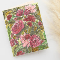 Tarjeta en Blanco de Flores Rosadas Lindas