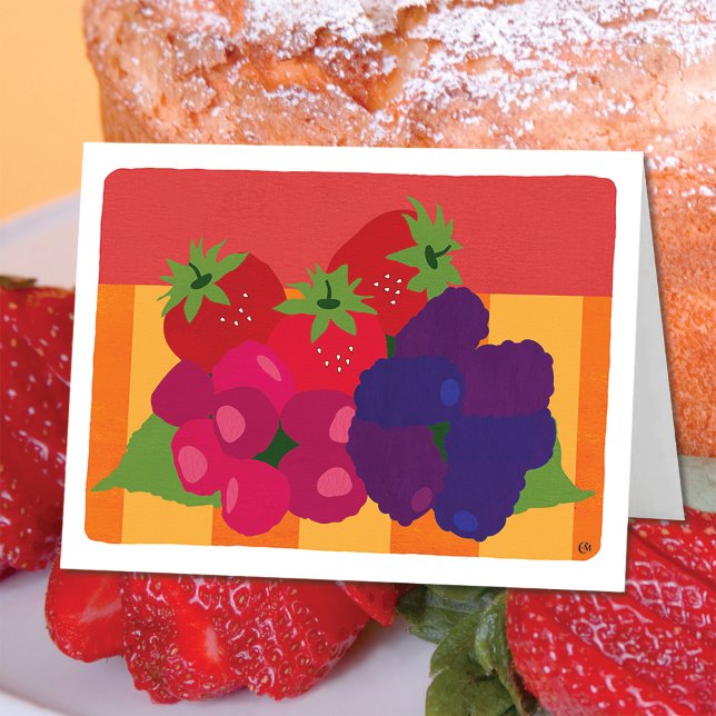 Tarjeta en blanco de fresa de fruta de Berry (Subido por el creador)