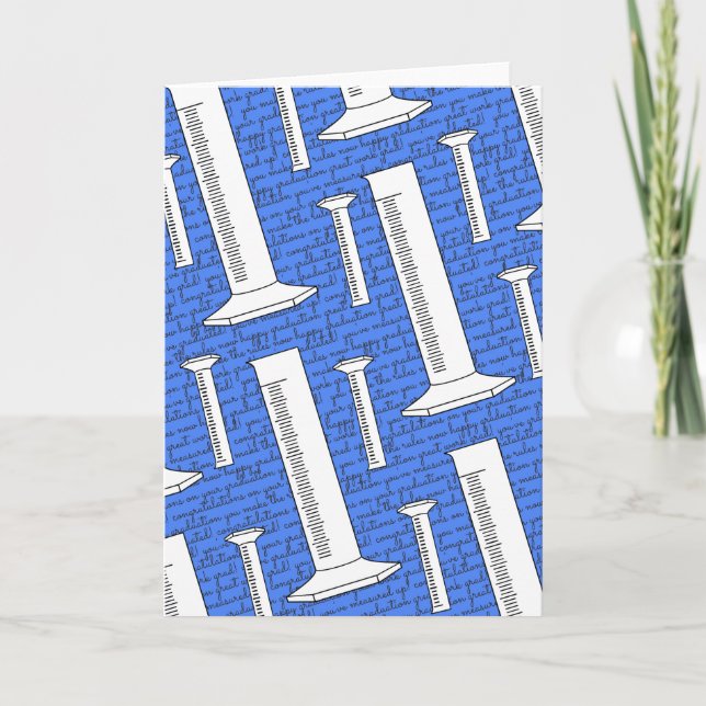 Tarjeta en blanco de graduación de Cylinder Happy  (Anverso)