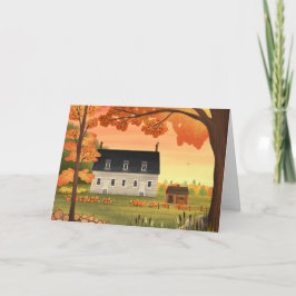 Tarjeta en blanco de granja otoñal de calabaza