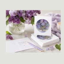 Tarjeta en Blanco de Hortensia | Nota Floral Elega