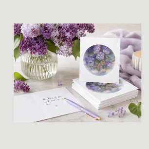 Tarjeta en Blanco de Hortensia   Nota Floral Elega