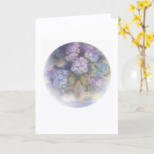 Tarjeta en Blanco de Hortensia   Nota Floral Elega