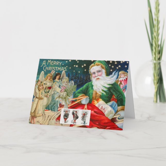 TARJETA EN BLANCO DE IMAGEN DE NAVIDADES DE RETRO  (Anverso)