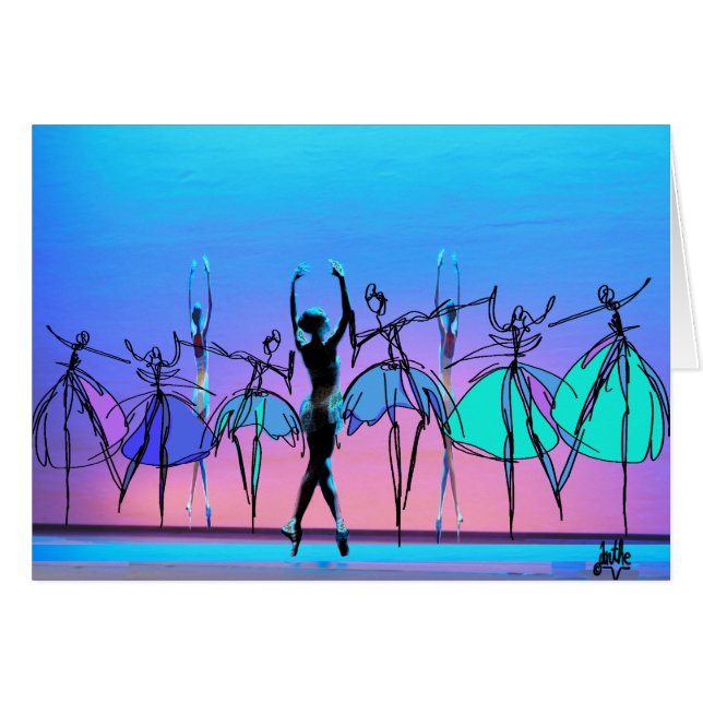 Tarjeta en blanco de la bailarina (Anverso (Horizontal))