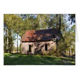Tarjeta en blanco de la choza abandonada