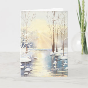 Tarjeta en blanco de la escena de la nieve