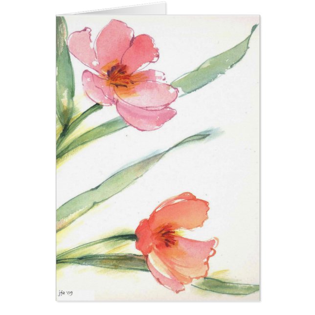 tarjeta en blanco de la flor (Frente)