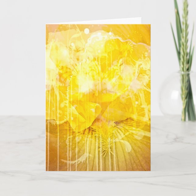 Tarjeta en blanco de la flor de la fantasía (Anverso)