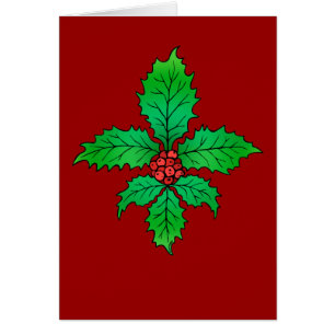 Tarjeta en blanco de la flor de lis del acebo