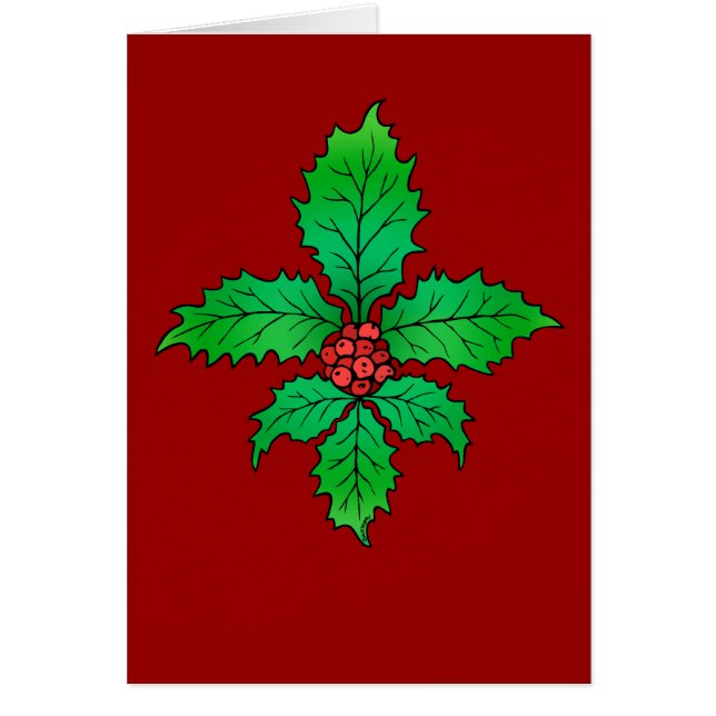 Tarjeta en blanco de la flor de lis del acebo (Frente)