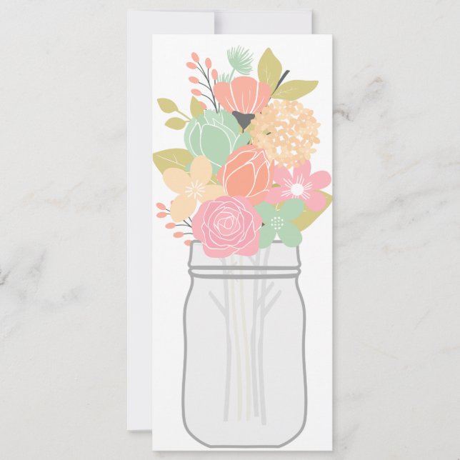 Tarjeta en blanco de la invitación del ramo floral (Anverso)