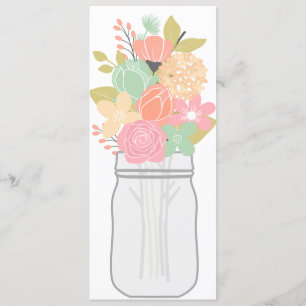 Tarjeta en blanco de la invitación del ramo floral