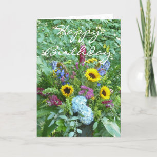 Tarjeta en blanco de la mezcla del girasol del