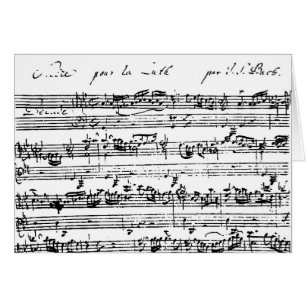 Tarjeta en blanco de la música de Bach