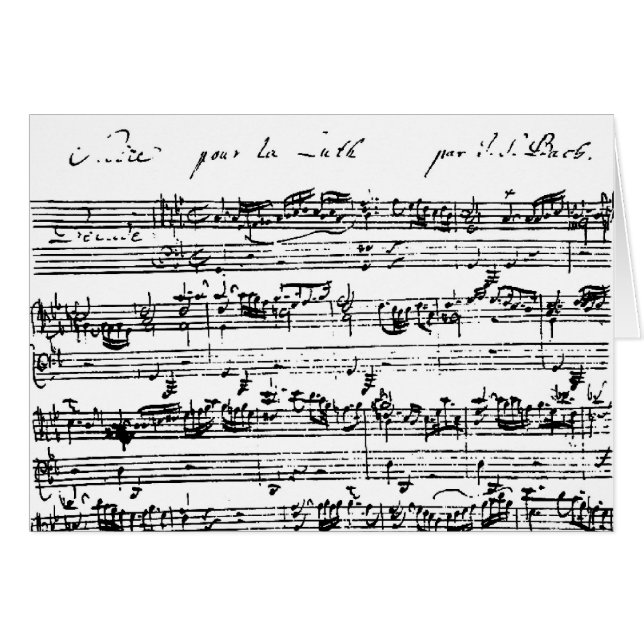 Tarjeta en blanco de la música de Bach (Anverso (Horizontal))