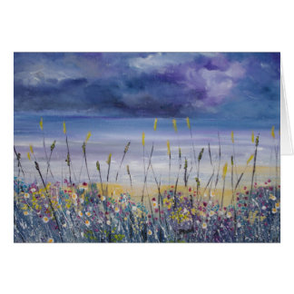 Tarjeta en blanco de la playa vacía