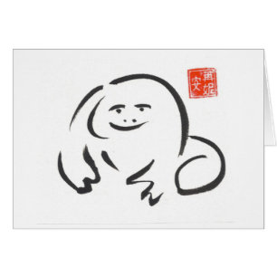 Tarjeta en blanco de la rana del zen