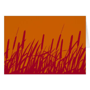 Tarjeta en blanco de la silueta de los Cattails