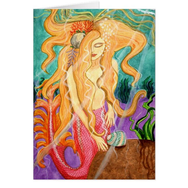 Tarjeta en blanco de la sirena de la sirena de (Frente)