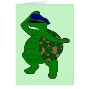 Tarjeta en blanco de la tortuga enrrollada