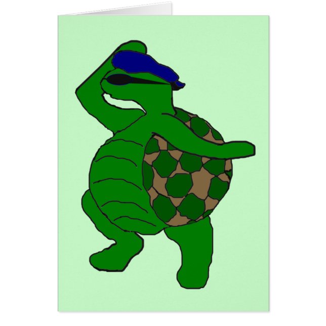 Tarjeta en blanco de la tortuga enrrollada (Frente)