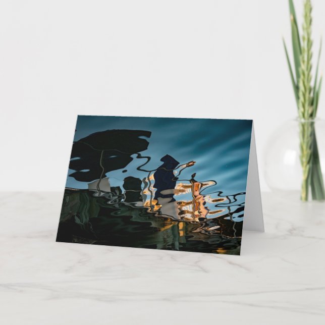 Tarjeta en blanco de la vida del puerto del muelle (Anverso)