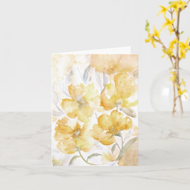 Tarjeta en blanco de los florines amarillos (flor amarilla)