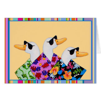 Tarjeta en blanco de los patos tontos