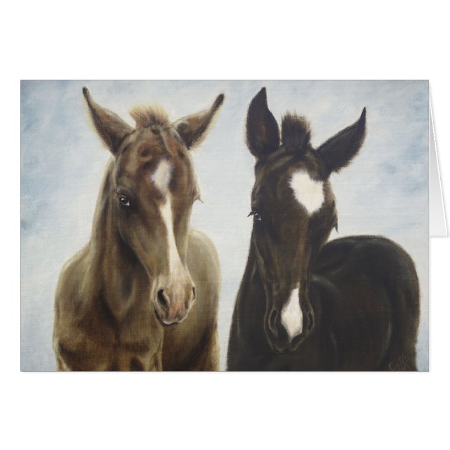 Tarjeta en blanco de los potros (Anverso (Horizontal))