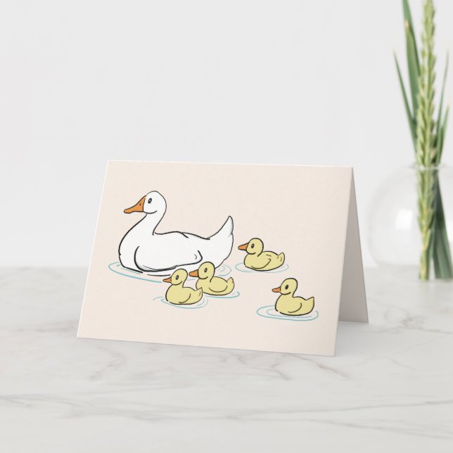 Tarjeta en blanco de Mama Duck & Baby (Anverso)