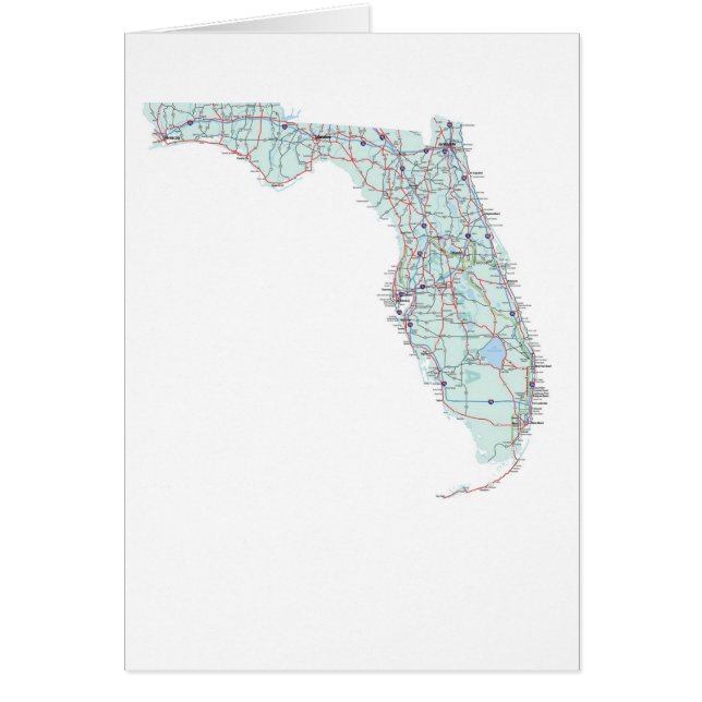 Tarjeta en blanco de mapa de Florida (Frente)
