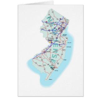 Tarjeta en blanco de mapa de Nueva Jersey
