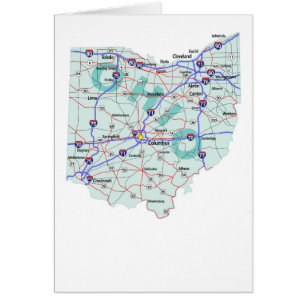 Tarjeta en blanco de mapa de Ohio