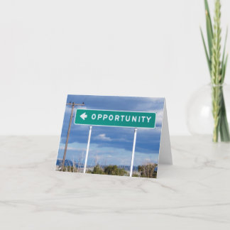 Tarjeta en blanco de oportunidad