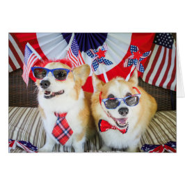 Tarjeta en blanco de Patriotic Corgis