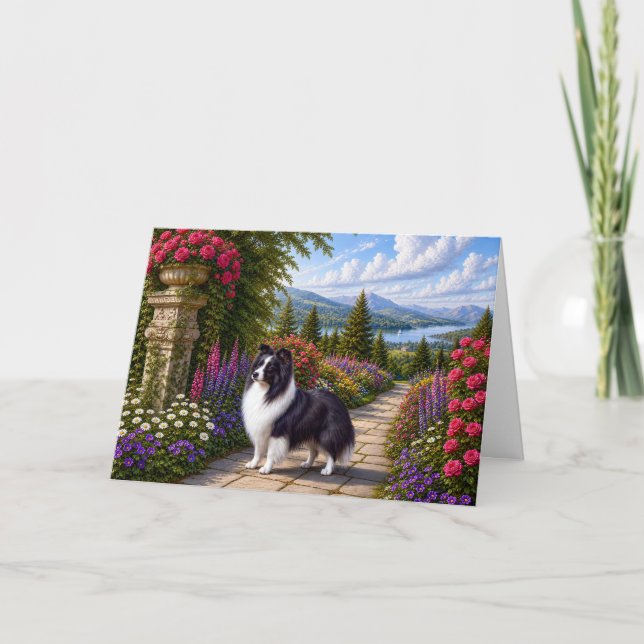 Tarjeta en blanco de perro de pastor de Shetland r (Anverso)