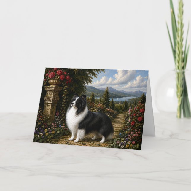Tarjeta en blanco de perro de pastor de Shetland r (Anverso)