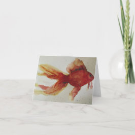 Tarjeta en blanco de pez acuarela
