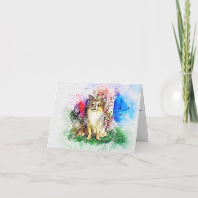 Tarjeta en blanco de pintura de acuarela de Chihua (Anverso)