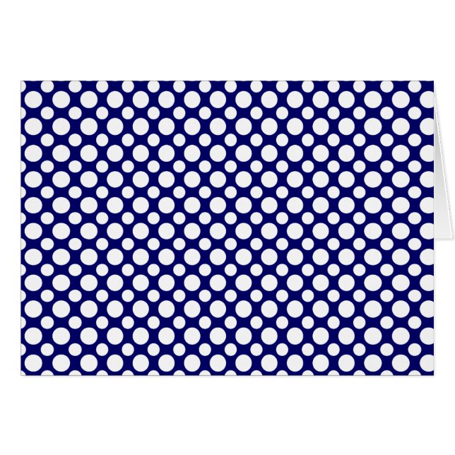 Tarjeta en blanco de puntos de polka azul (Anverso (Horizontal))