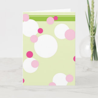 Tarjeta en blanco de puntos rosa y cal KRW