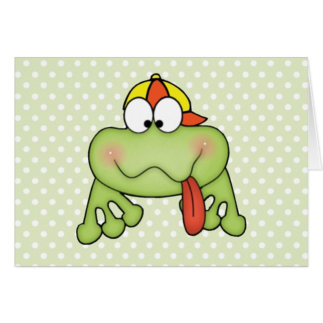 Tarjeta en blanco de rana de chico muy pequeña (Anverso (Horizontal))