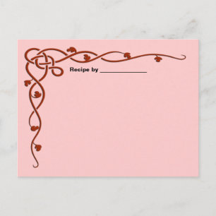 Tarjeta en blanco de receta de vino de hoja roja